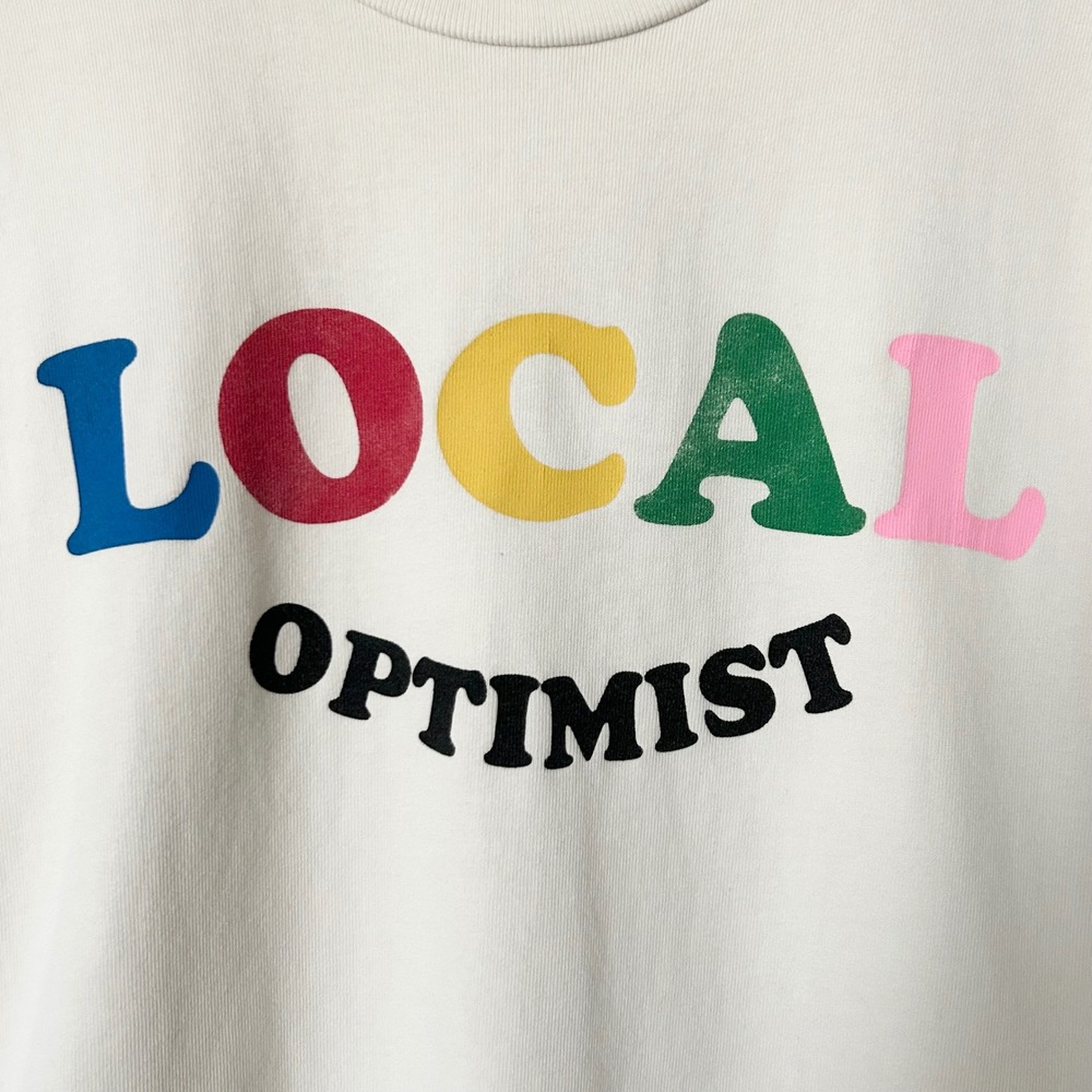 Madhappy Local Optimist Graphic T-Shirt Cream Off-White Made in USA Size Large - Picture 3 of 8